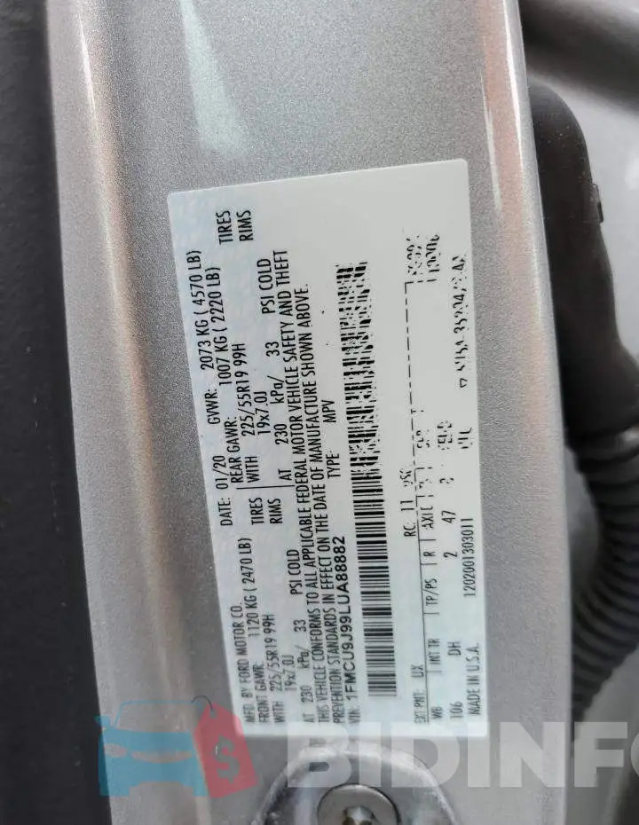 1FMCU9J99LUA88882 Photo# 10