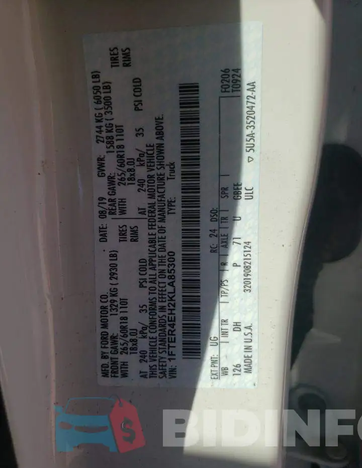 1FTER4EH2KLA85300 Photo# 10