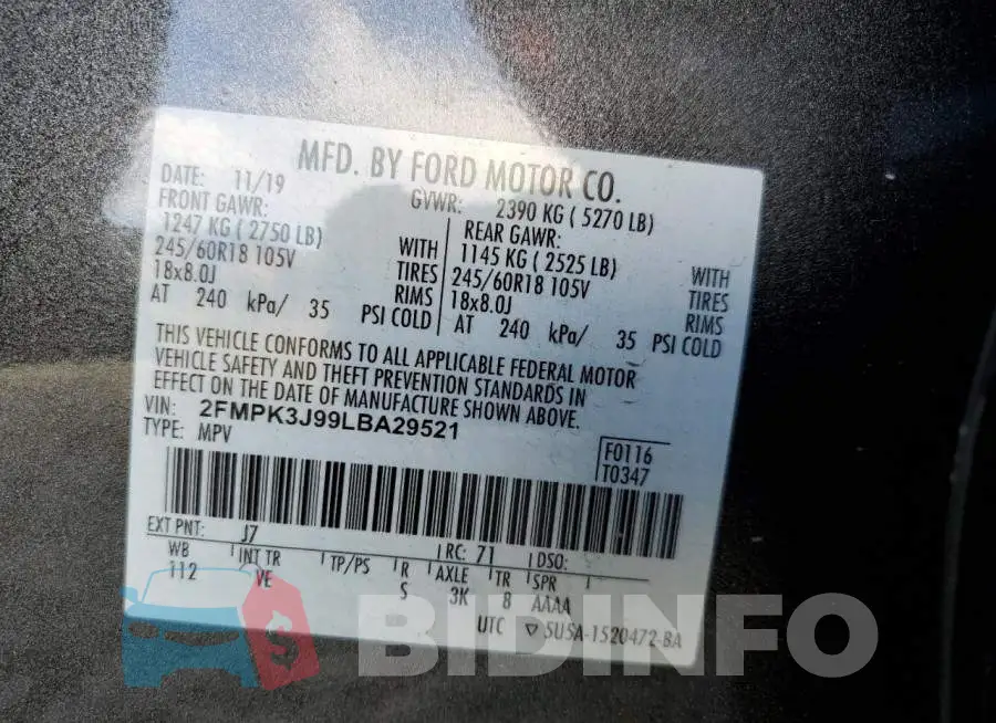 2FMPK3J99LBA29521 Photo# 10