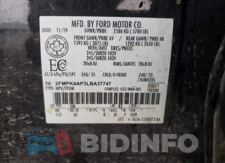 2FMPK4AP3LBA37747 Photo# 10