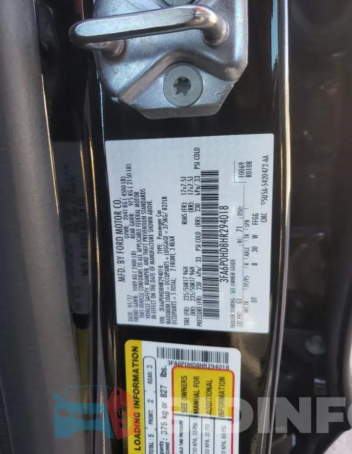 3FA6P0HD8HR294018 Photo# 10