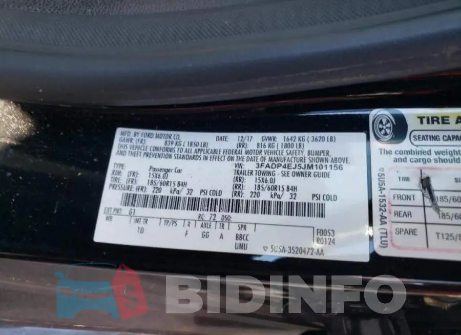 3FADP4EJ5JM101156 Photo# 10