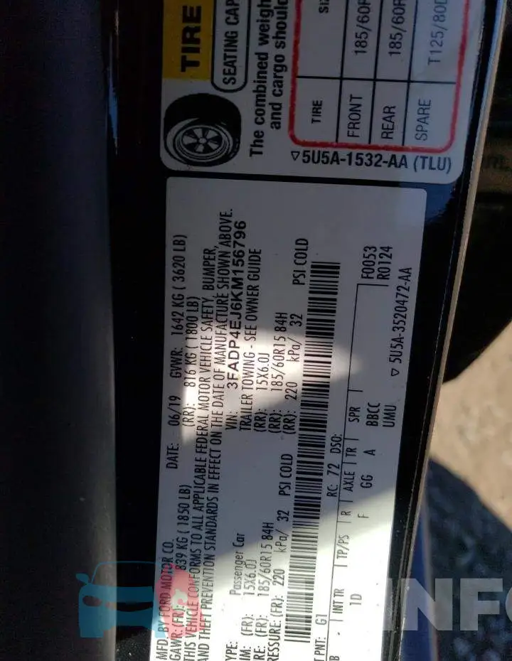 3FADP4EJ6KM156796 Photo# 10