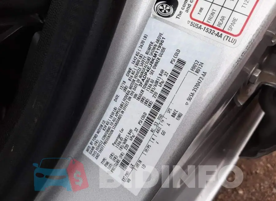 3FADP4EJ8KM119961 Photo# 10