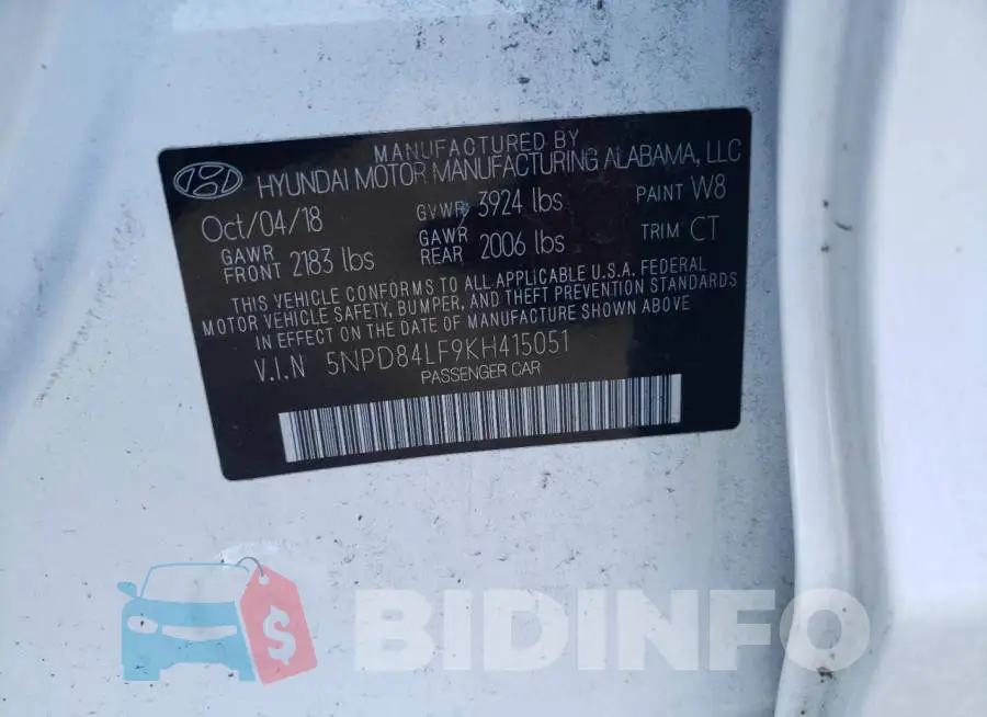 5NPD84LF9KH415051 Photo# 10