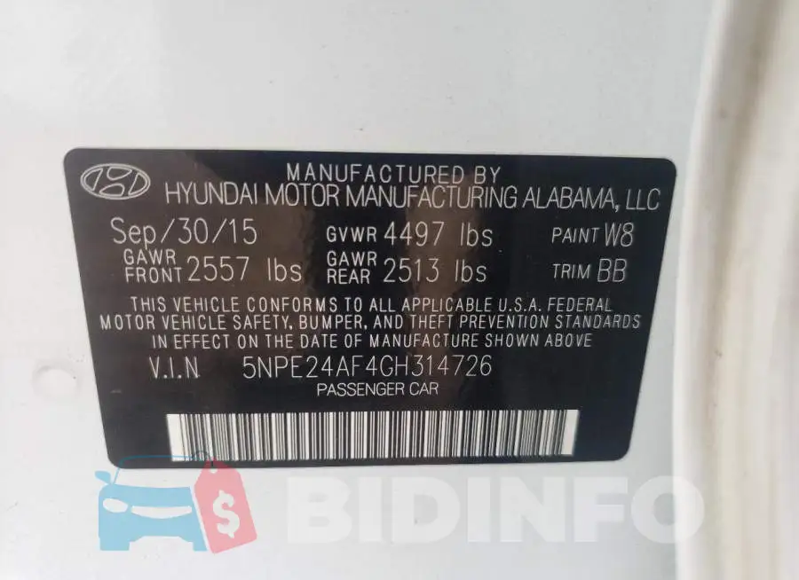 5NPE24AF4GH314726 Photo# 10