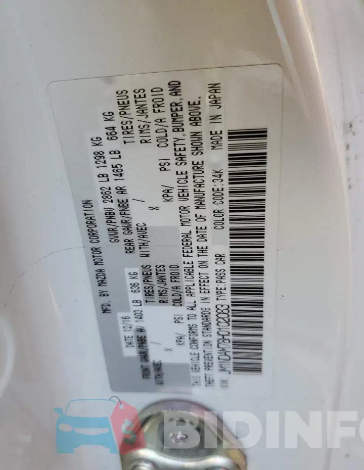 JM1NDAM78H0102083 Photo# 10