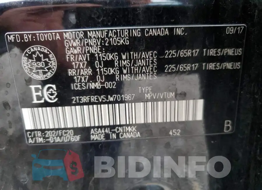 2T3RFREV5JW701967 Photo# 10