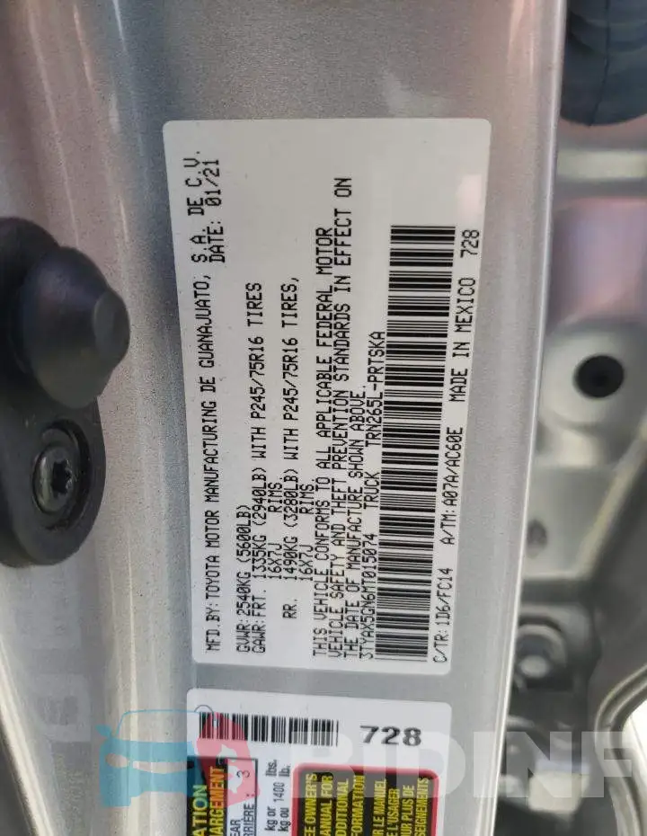 3TYAX5GN6MT015074 Photo# 10