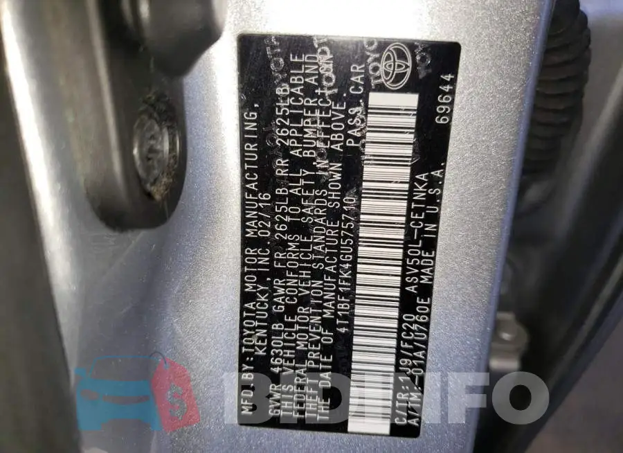 4T1BF1FK4GU575710 Photo# 10