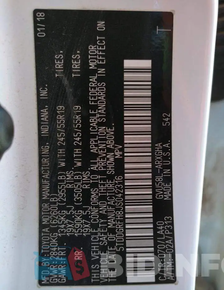 5TDDGRFH8JS042316 Photo# 10