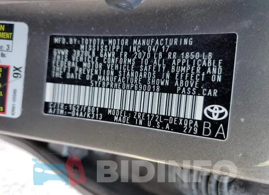5YFBPRHE0HP690018 Photo# 10