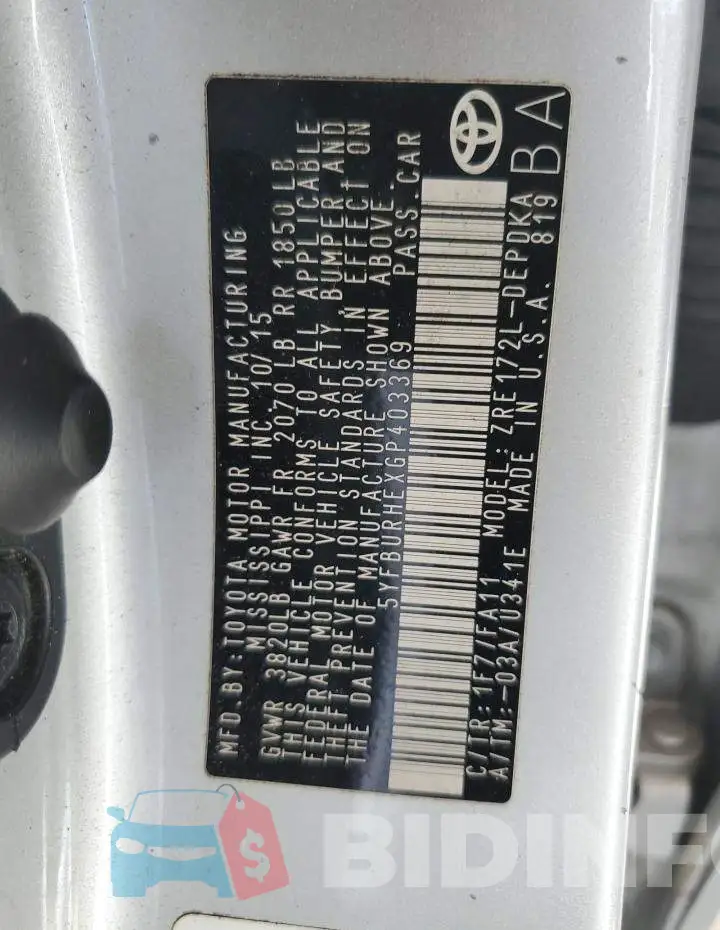 5YFBURHEXGP403369 Photo# 10