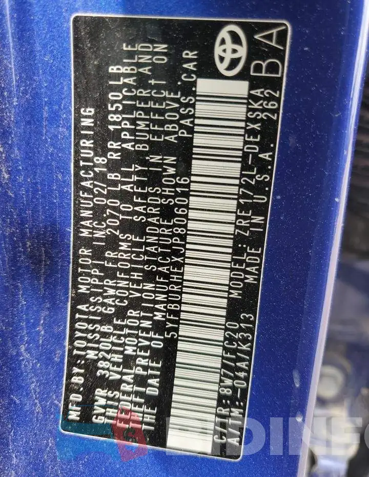 5YFBURHEXJP806016 Photo# 10