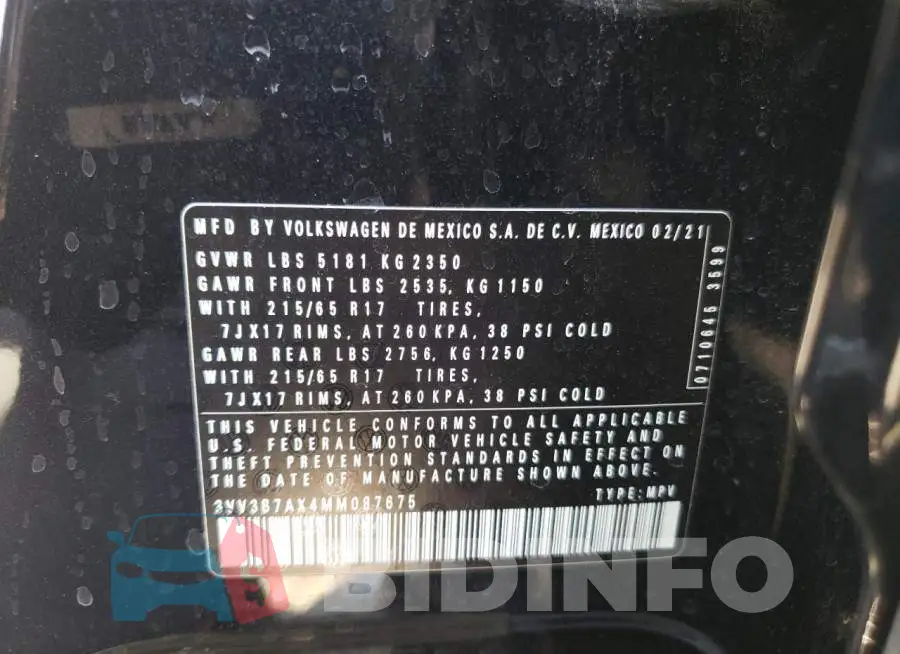 3VV3B7AX4MM087675 Photo# 10