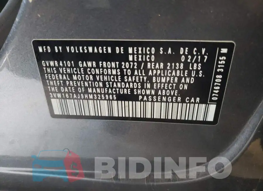 3VW167AJ9HM325965 Photo# 10