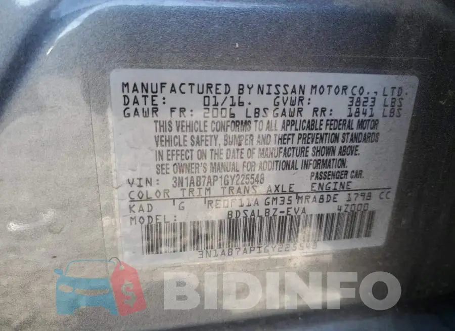 3N1AB7AP1GY225548 Photo# 10