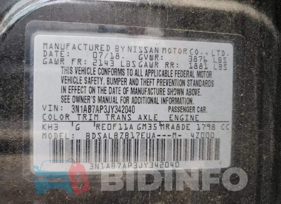 3N1AB7AP3JY342040 Photo# 10