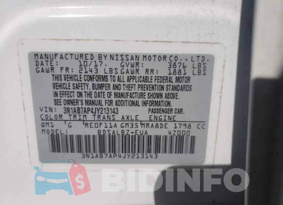 3N1AB7AP4JY213143 Photo# 10