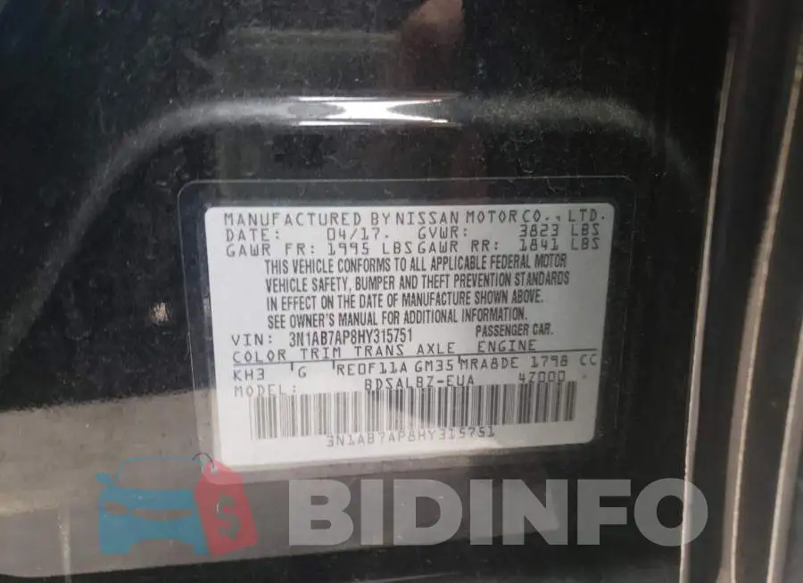 3N1AB7AP8HY315751 Photo# 10