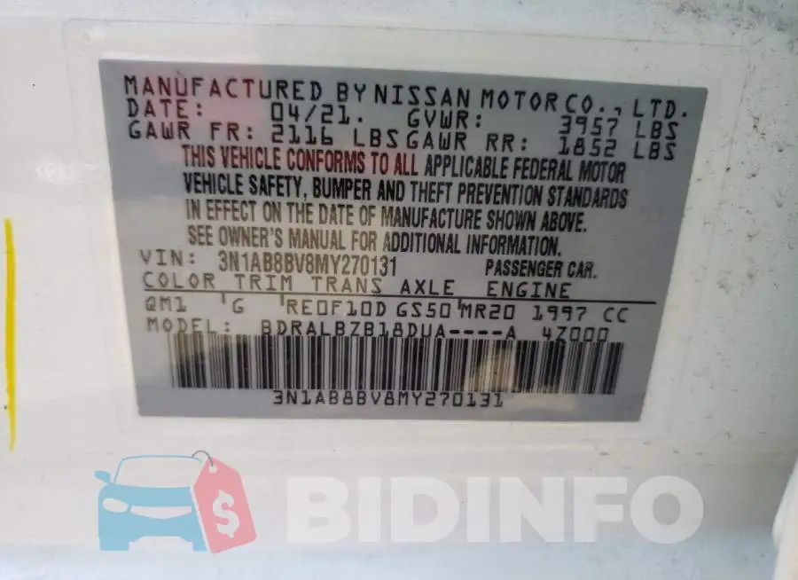 3N1AB8BV8MY270131 Photo# 10