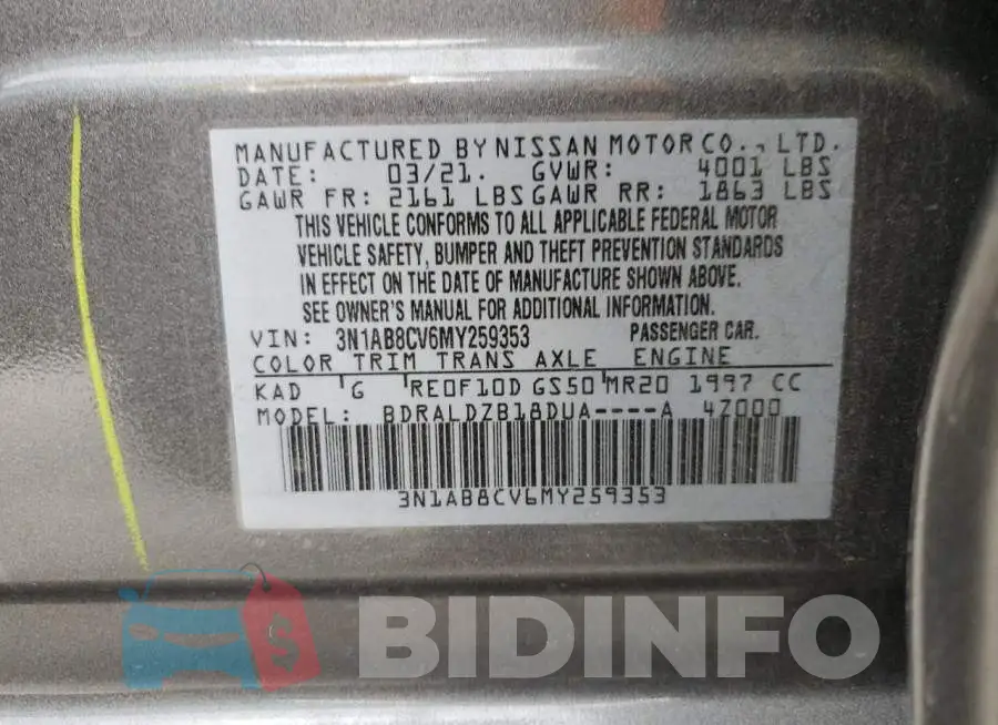 3N1AB8CV6MY259353 Photo# 13