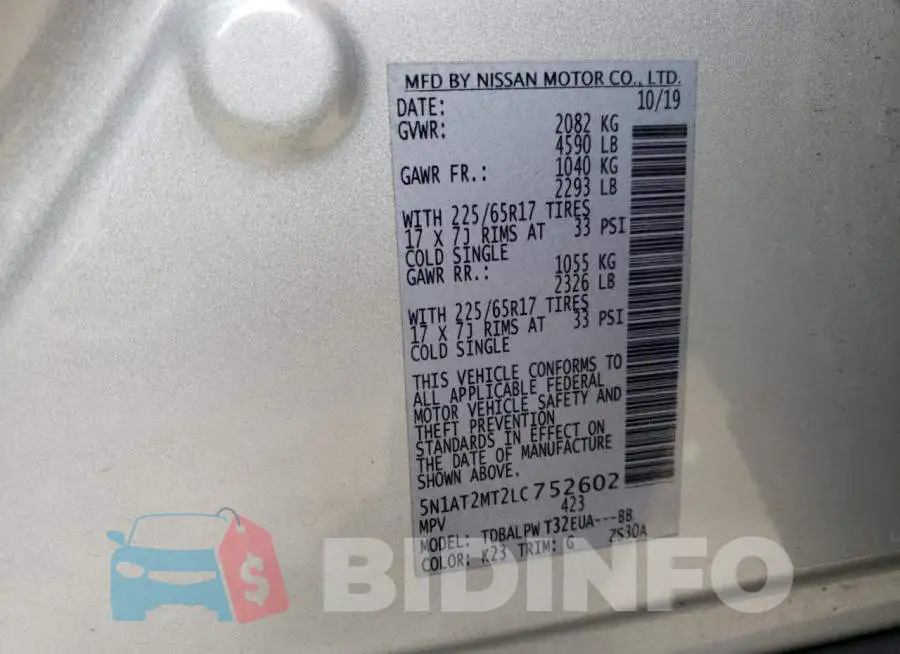 5N1AT2MT2LC752602 Photo# 10