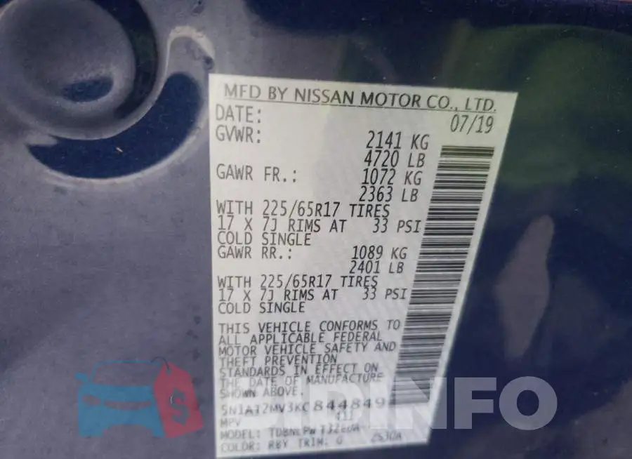 5N1AT2MV3KC844849 Photo# 10