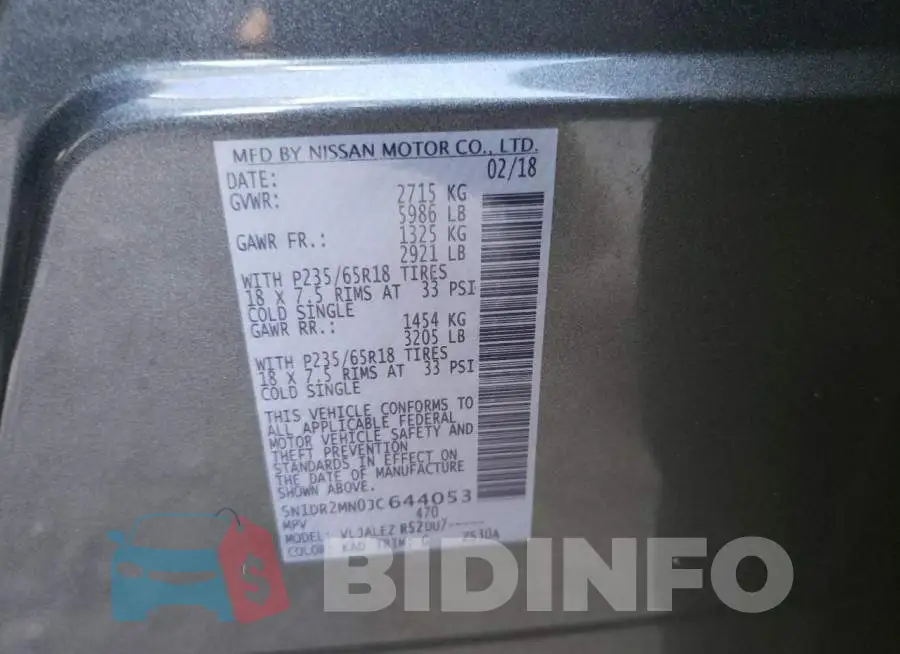 5N1DR2MN0JC644053 Photo# 10