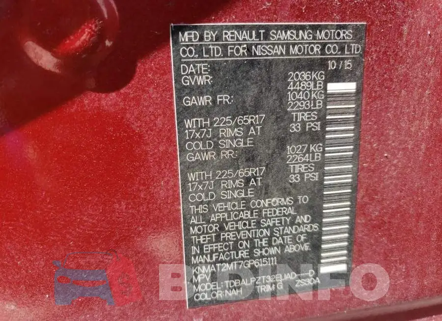 KNMAT2MT7GP615111 Photo# 10