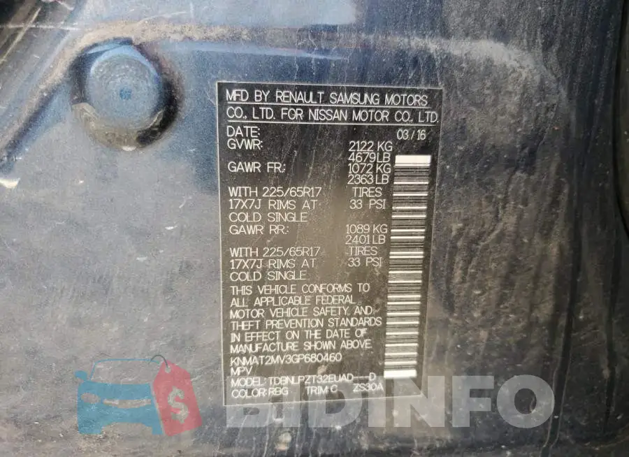 KNMAT2MV3GP680460 Photo# 10