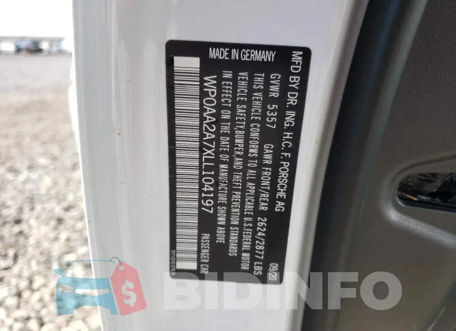 WP0AA2A7XLL104197 Photo# 10