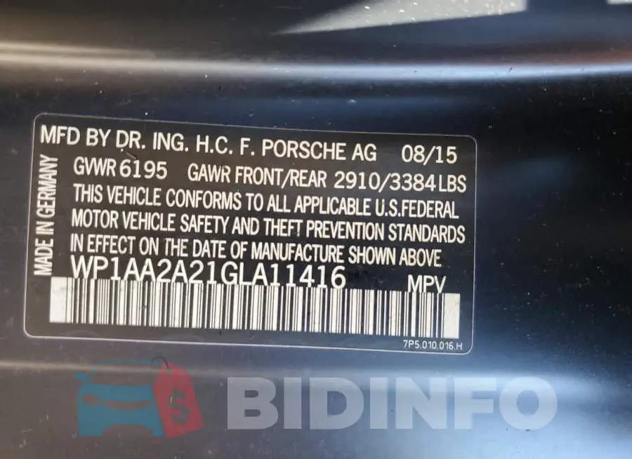 WP1AA2A21GLA11416 Photo# 10