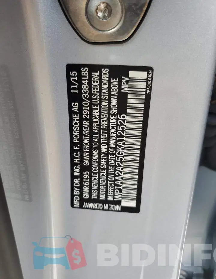WP1AA2A25GKA12526 Photo# 10