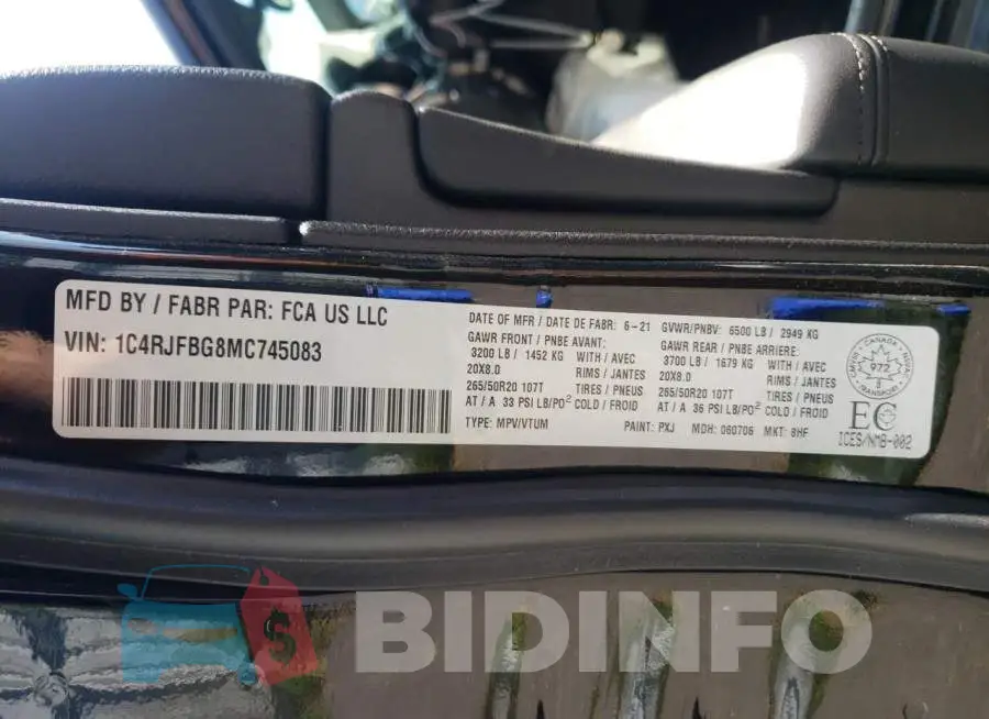 1C4RJFBG8MC745083 Photo# 10