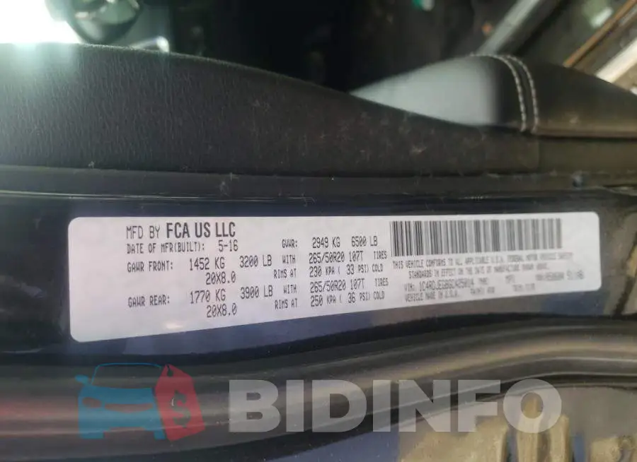 1C4RDJEG8GC425014 Photo# 10