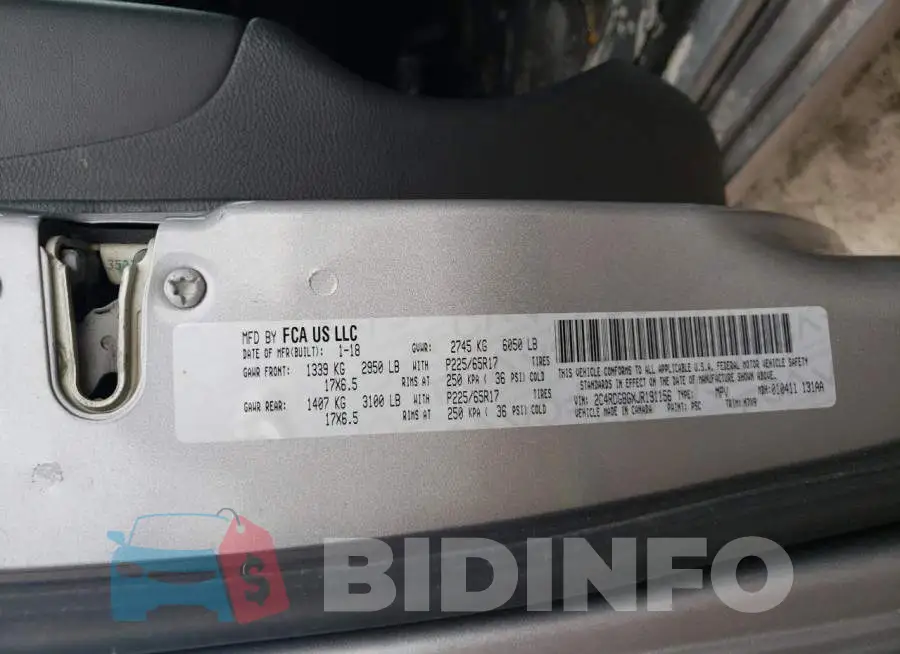 2C4RDGBGXJR191156 Photo# 10