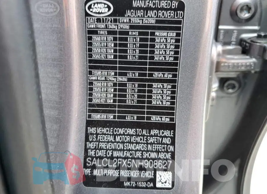 SALCL2FX5NH908627 Photo# 10