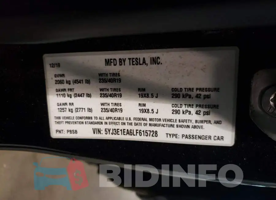 5YJ3E1EA6LF615728 Photo# 10