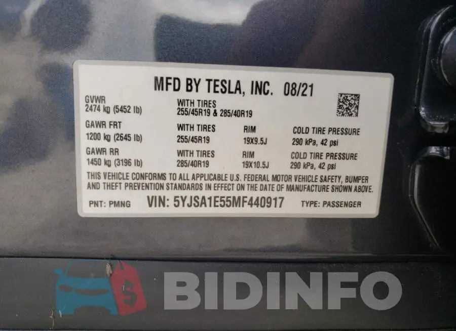 5YJSA1E55MF440917 Photo# 10