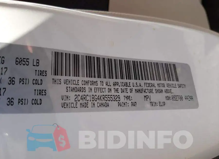 2C4RC1BG4KR555329 Photo# 10