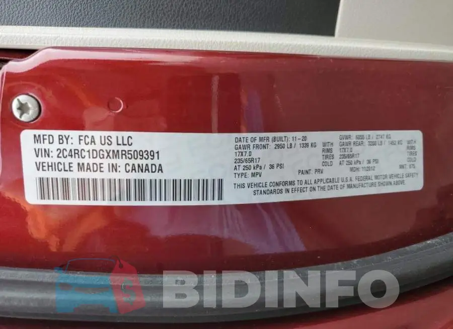 2C4RC1DGXMR509391 Photo# 10