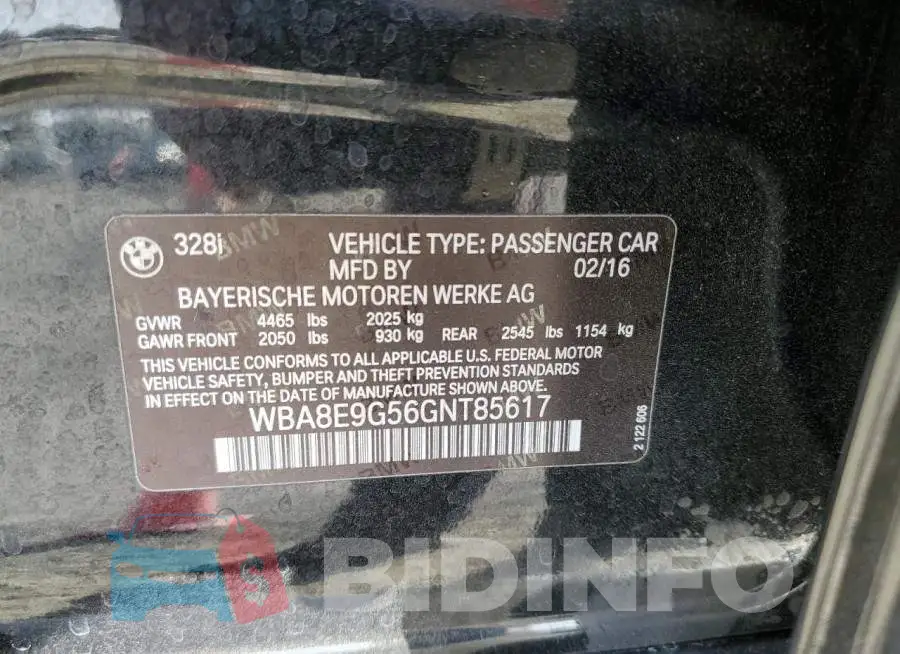 WBA8E9G56GNT85617 Photo# 10