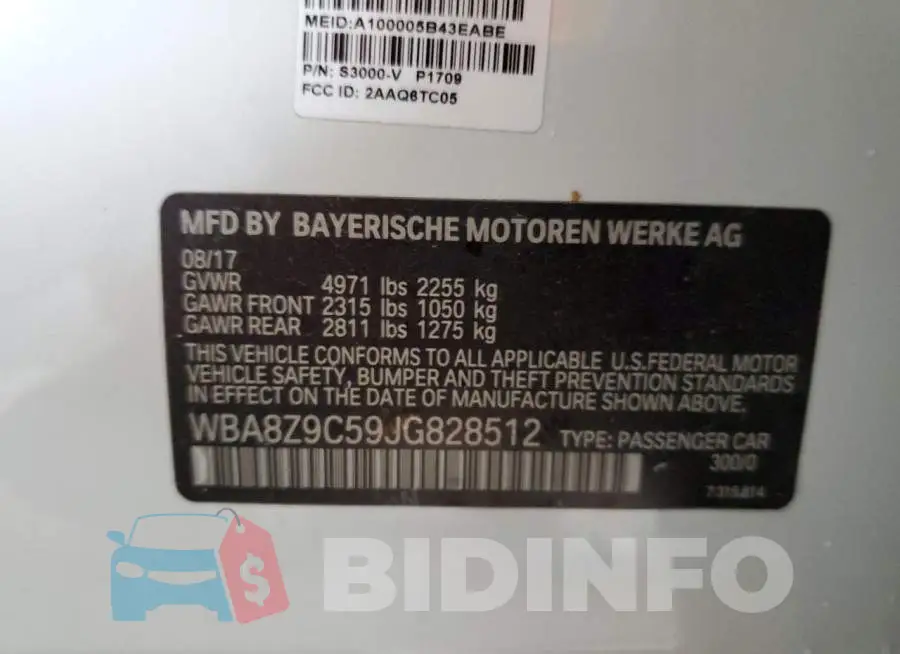 WBA8Z9C59JG828512 Photo# 10