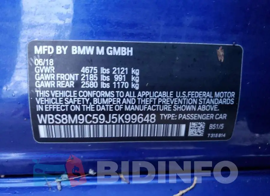 WBS8M9C59J5K99648 Photo# 10