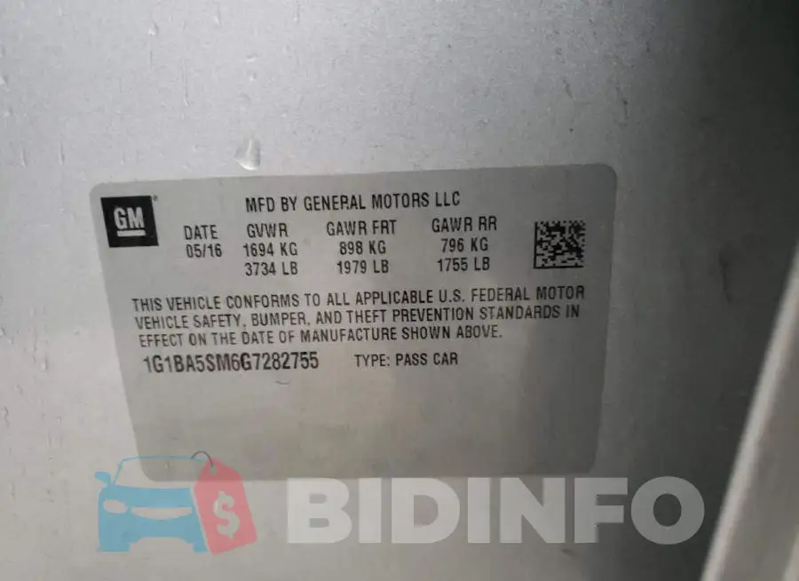1G1BA5SM6G7282755 Photo# 10
