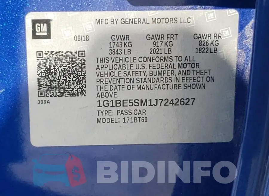 1G1BE5SM1J7242627 Photo# 10