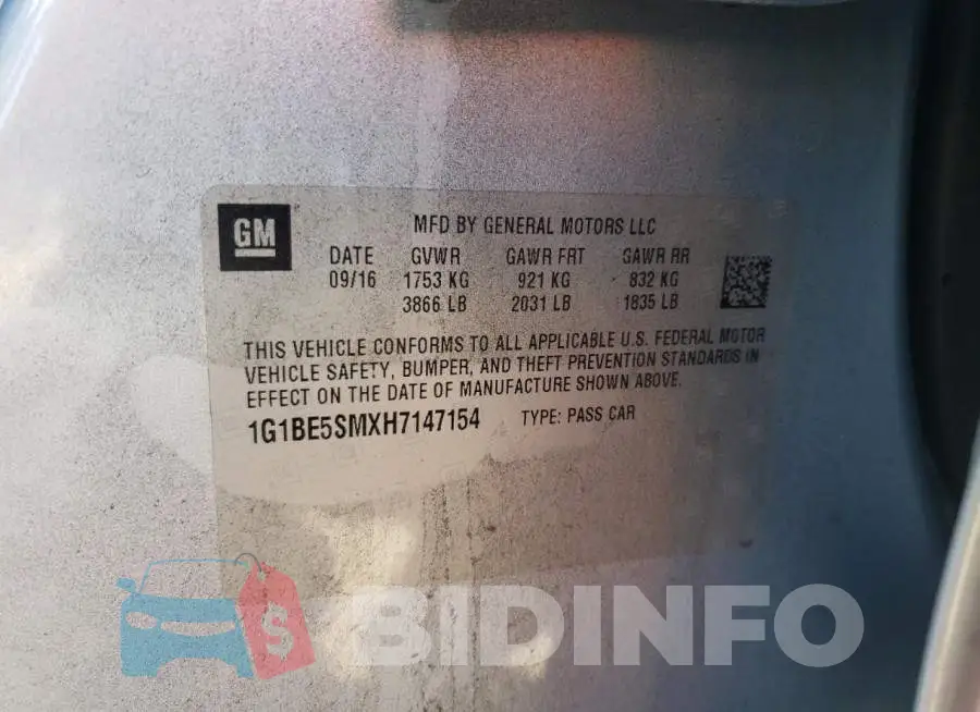1G1BE5SMXH7147154 Photo# 10