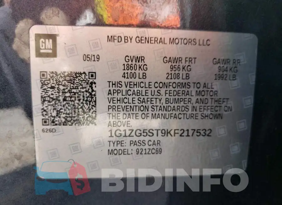 1G1ZG5ST9KF217532 Photo# 10