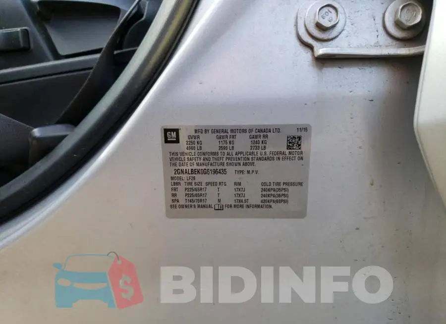 2GNALBEK0G6196435 Photo# 10